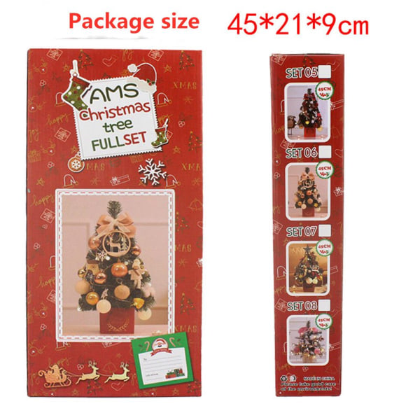 Mordely 4cm LED Julgran Set Mini Bord Xmas Tree