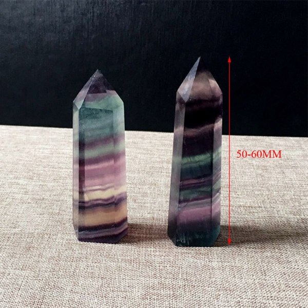 Mordely 50-60 mm naturlig fluorit kristallstav ädelsten läkning