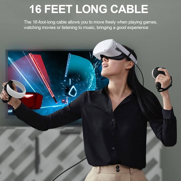 Mordely Laddningskabel VR Headset Wire VR Link