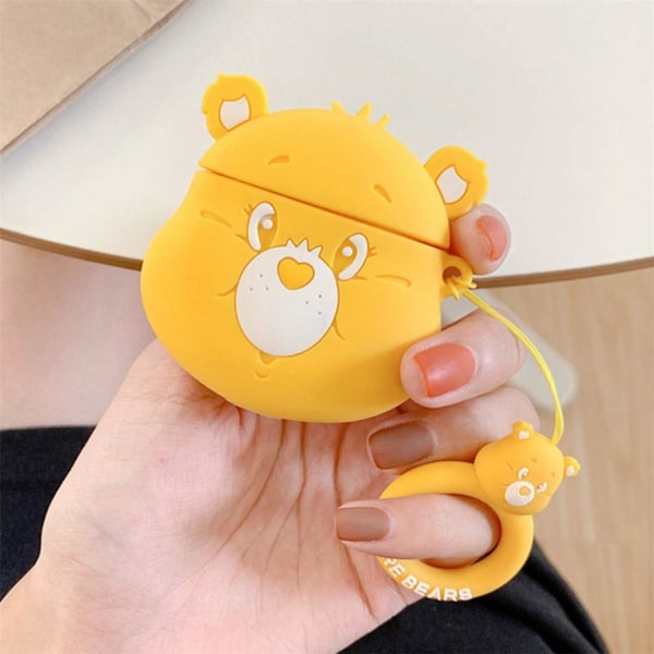 Mordely Cute AirPod 2/1 Case, Cartoon Character Design, Funky Air Pods Case, Soft Silicone Unique 3D Animal for Girls Boys Women, Cases Yellow
