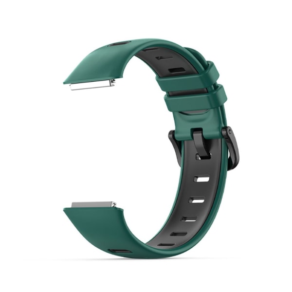 Mordely För Huawei Band 7 Silikon Andningsrem GRÖN&SVART green&black