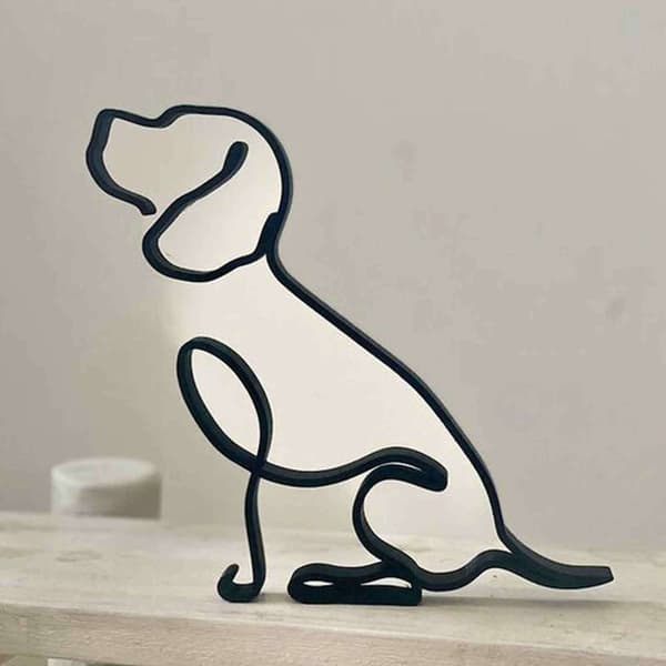 Mordely Abstrakt hundprydnad Modern djurskulptur E