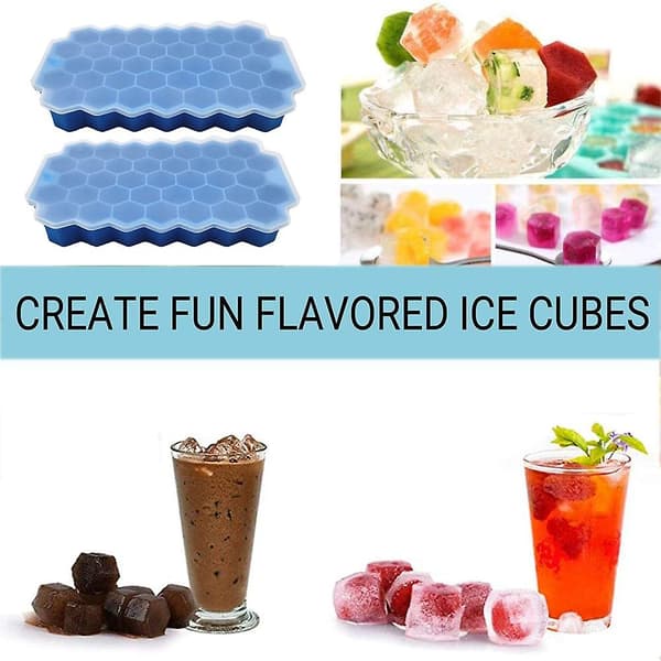 Mordely Ice Tray, Ice Tray For Making Hexagonal Ice, Includes 2 Trays