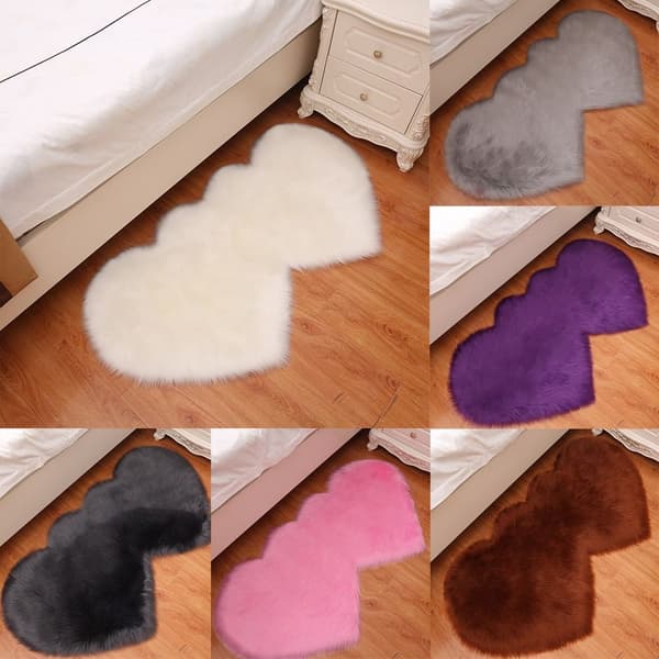 Dubbel hjärtform Golvmatta Kärlek Soffa Kuddar Matta LJUS Light Grey