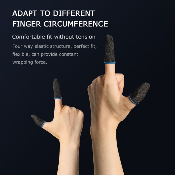 Mordely 1 par Gaming Finger Sleeve Touch Screen Finger Handskar BLÅ blue
