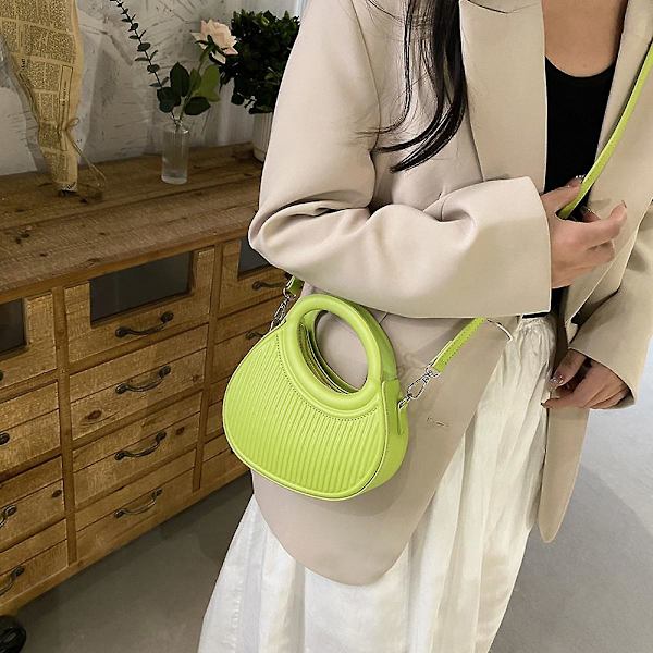 Crossbody Bags For Women Pu Handbag Small Round Bag Green)
