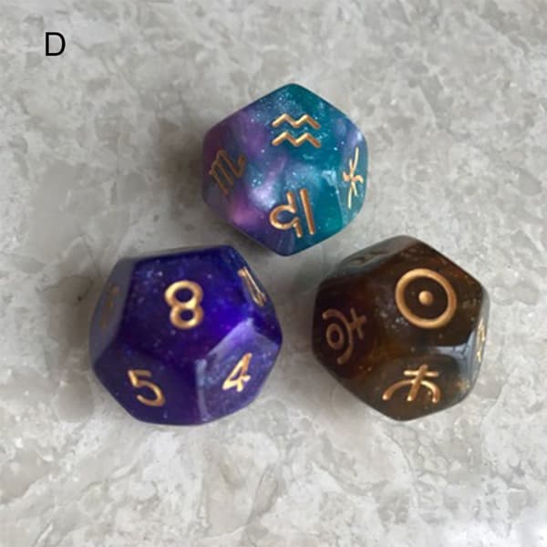 Mordely 6st Constellation Divination Dice 12-sidig Astrologi brädspel