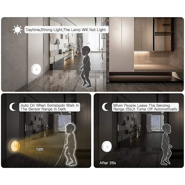 3 Led Sensor Lights Wireless, Rechargeable