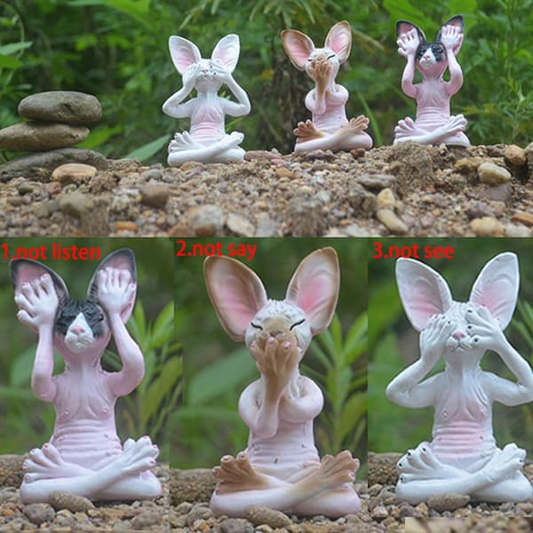 Mordely Sphynx Cat Meditere samleobjekter i miniatyr