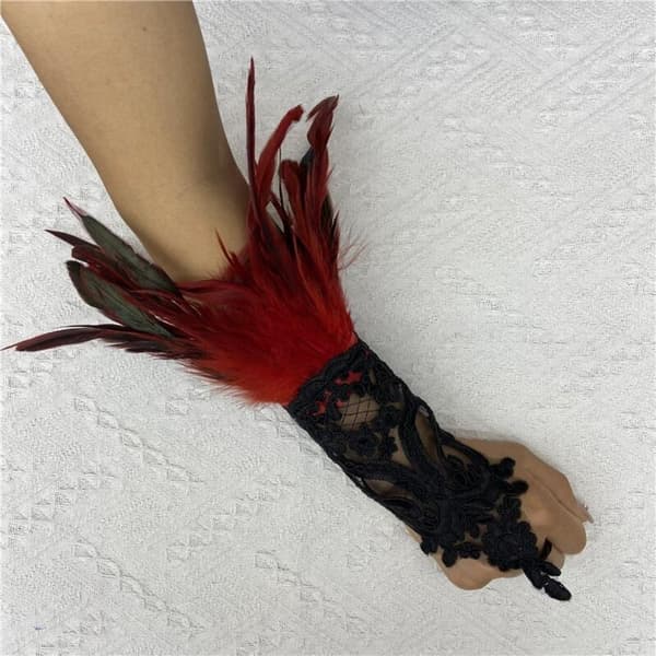 Mordely Långa handskar Natural Feather 3