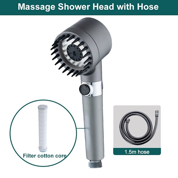 Mordely 4 i 1 massageduschmunstycke HögtrycksDUSCHHUVUD OCH Shower Head and Hose