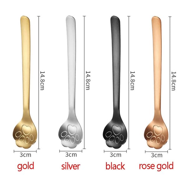 Mordely Omröringssked Kattklosked SILVER 3ST silver 3pcs-3pcs