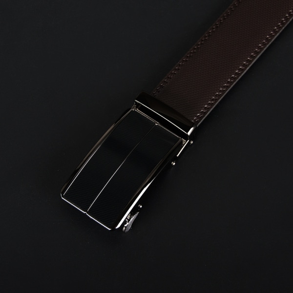 Men's Leather Sliding Ratchet Dress Belt with Automatic Buckle for Father's Day Gift for Dad Grandpa Black 130cm