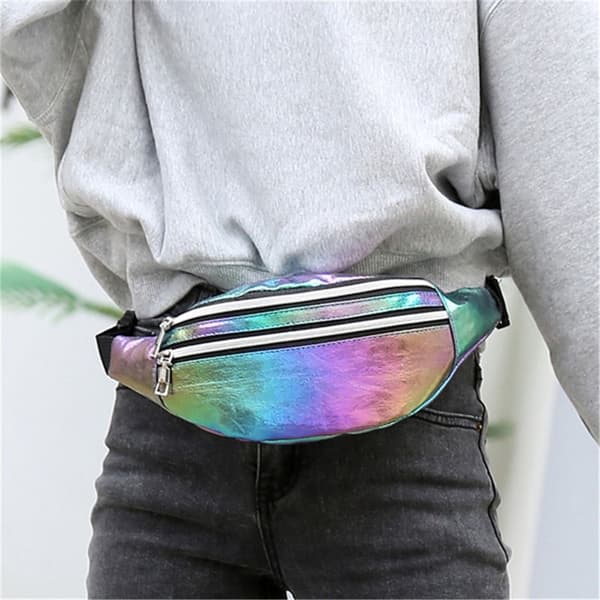 Mordely Fanny Pack Hologram Midjeväska Laser blue