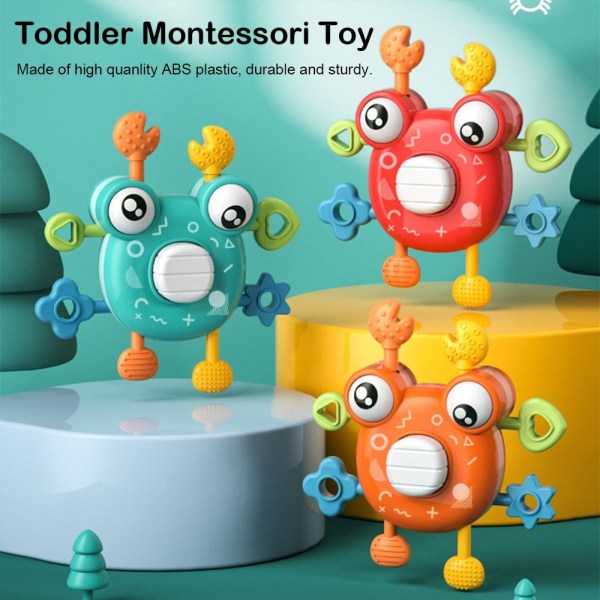 Mordely Toddler Montessori leksaker Krabba Baby sensorisk leksak tidig utbildning grön green