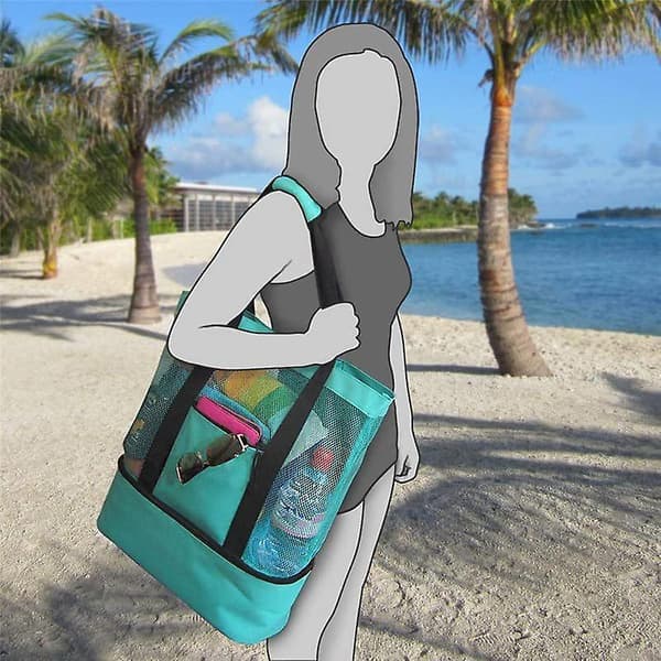 2023 Insulated Beach Bag Cool Ice Pack Picnic Lunch Bag Camping Green