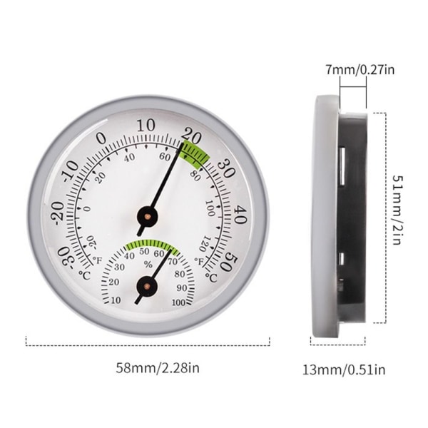 Mordely Pointer Typ Hygrothermograph Termo-hygrometer SILVER&GRÖN silver&green