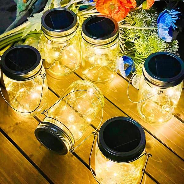 Mordely Solar Mason Jar Lights LED Solar Lights Hängande Solar Lanterns