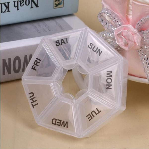 7 Grids Pill Plast Box Portable Storage Tablet Travel Transparent