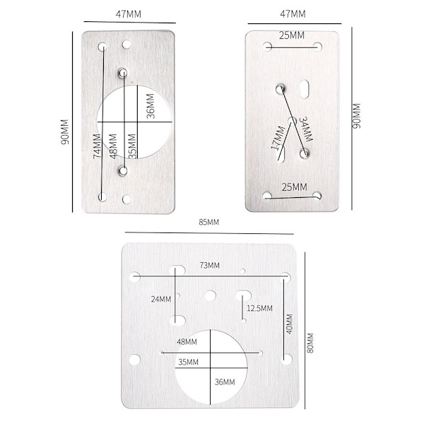 Mordely Monteringsplatta Set Gångjärn Fästplatta VIT STYLE1 STYLE1 White Style1-Style1