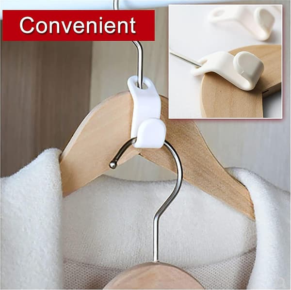 40 Pack Hanger Connector Hooks, Mini Plastic Hanger Hooks, Hanger Organizer For Wardrobe Space Saving, White