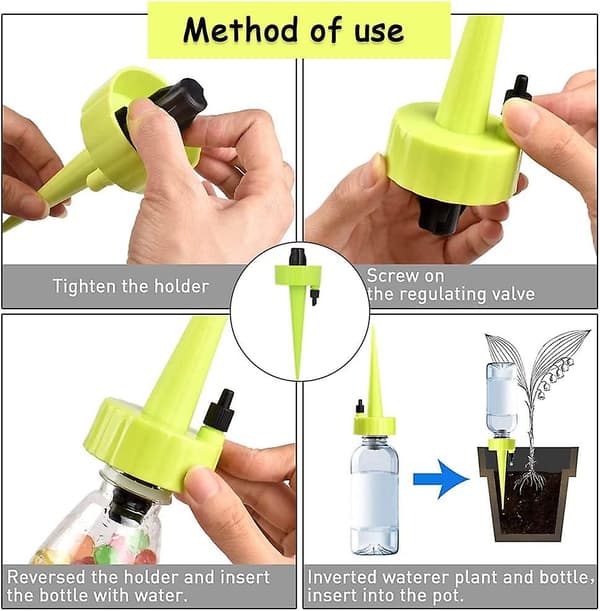 24 Pieces Self Watering Spikes, Adjustable Plant Watering, Automatic Drip Irrigation Waterer With Release Control Valve Switch
