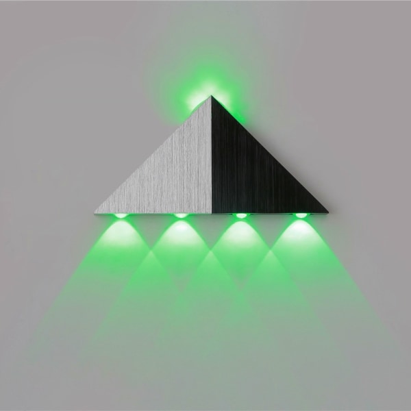2023 5w Aluminium Modern Triangel Led Vägglampor Hembelysning Green Light