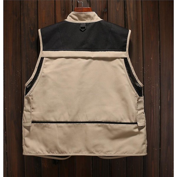 Mordely Photography Vest Men's And Women's Cargo Uniform Multi-pocket Tactical Vest Overalls Fishing Casual Vest beige L