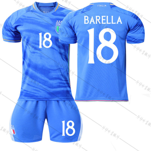 23 Europacup Italien hemmafotbollströja NR. 18 Barella #L