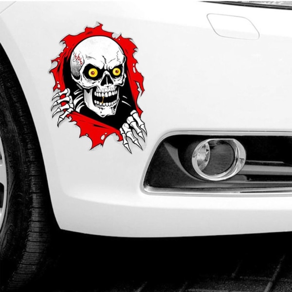 Mordely 3D Skeleton Skull Car Stickers Car Body Scratches Stickers A