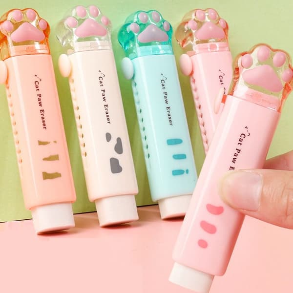 Mordely 2ST Eraser Kawaii Cat Paw VIT White