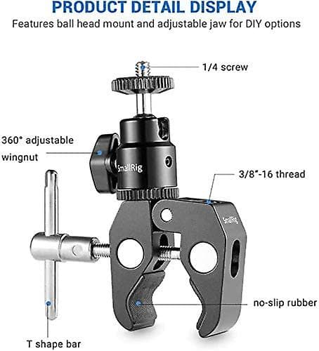 Mordely Super Clamp Mount With Ball Clamp Adapter And Cool Clamp 1124