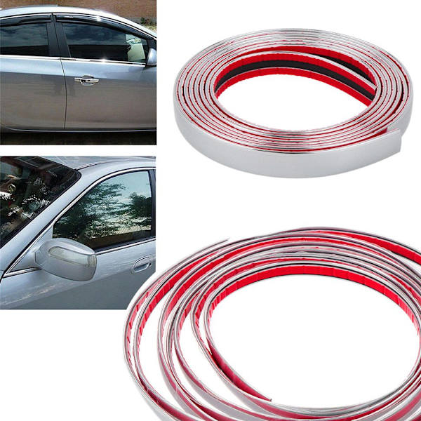 Mordely Car Body Chrome Strip Molding Trim Adhesive Sticker 10MM 10mm