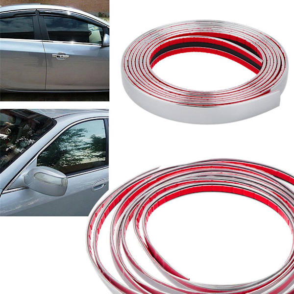 Mordely Car Body Chrome Strip Molding Trim Adhesive Sticker 18MM 18mm