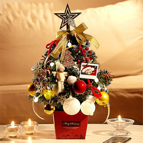 Mordely 4cm LED Julgran Set Mini Bord Xmas Tree