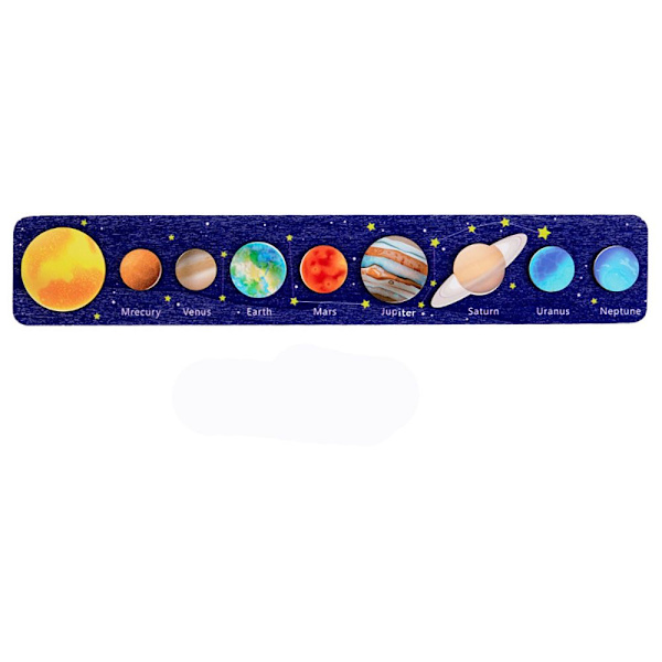 Mordely Trä Solar System Jigsaw Planeter Panel Pussel leksak TYP 1