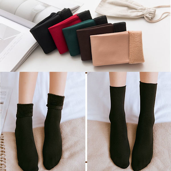 Mordely Snow Socks Sammetsgolv Strumpor Sovstrumpor SVART black