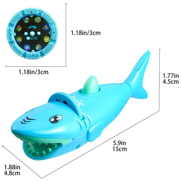 Mordely Sarjakuva Shark Projector Luminous Projection Taskulamppu VIHREÄ Green