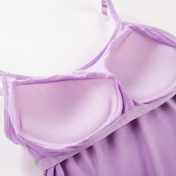 Mordely Vadderad mjuk BH Linne paghetti Camisole med inbyggd Light Purple S