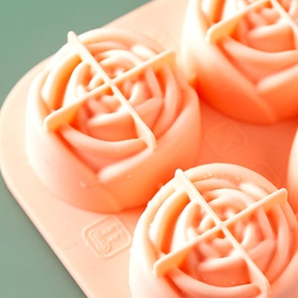 Mordely Rose Ice Cube Molds, Silikon rund kub blomform