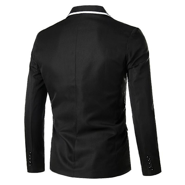 Män Blazer Lättvikt Casual Solid Enknapp Slim XL Black