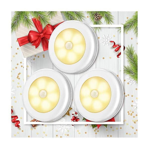 2023 Night Light With Motion Sensor, Motion Light With Battery, Auto On/off, Led Sensor Light, Cabinet Lights, For Hallway, Bedroom (warm White-3pcs)