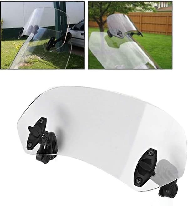 Mordely Motorcycle Windshield Extension - Universal Motorcycle Windshield Extension Motorbike Adjustable Clip Windshield Accessories