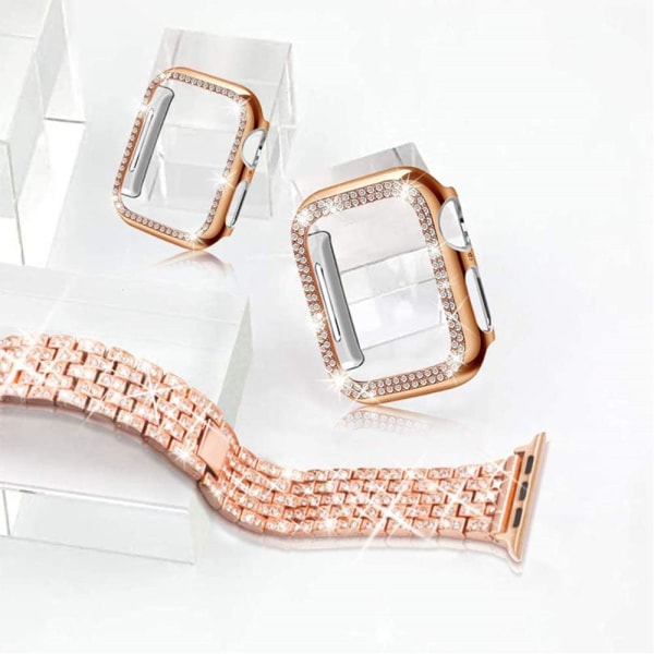 Mordely Klockarmband i metall med diamanter för Apple Watch pink 44mm