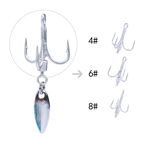 8 st Fiskkrokar med skedfiske Trippel ankarkrok 8-2Box-8pcs
