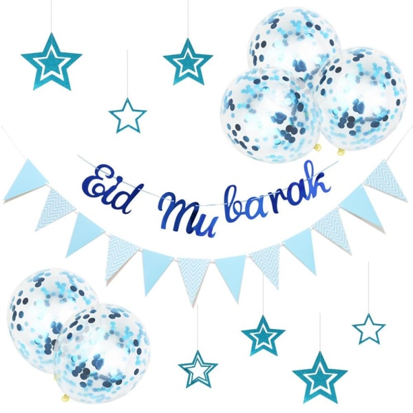 Mordely Eid Mubarak Banner Eid Flagga Dra 06