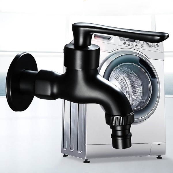 Mordely Black Brass Wall Mount Faucet, Bathroom Corner Washing Machine, Outdoor Garden Outdoor Faucet, Toilet