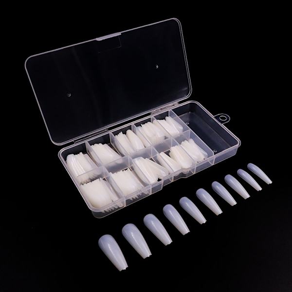 Mordely 100st/kartong falska spiktips Kista falska naglar Natural-100PCS-Box