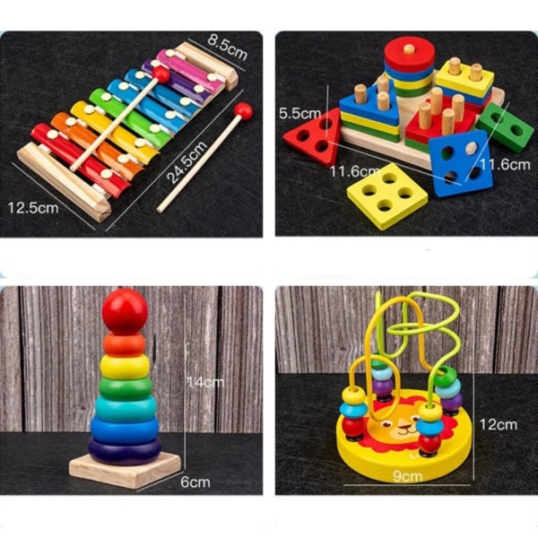 Mordely Baby Sensory Toys Puzzle Rainbow Blocks 2