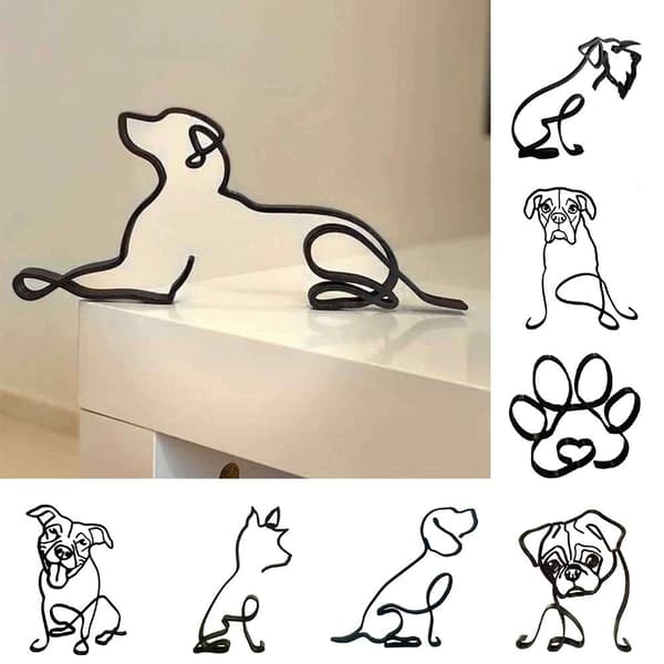 Mordely Abstrakt hundprydnad Modern djurskulptur I